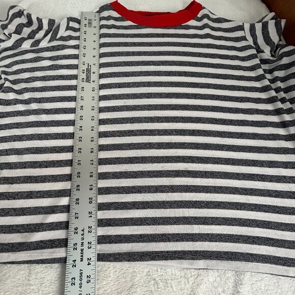 Ozai N Ku Womens Striped Poncho Top Size 2 Gray White Oversized Pullover Casual - Picture 8 of 8